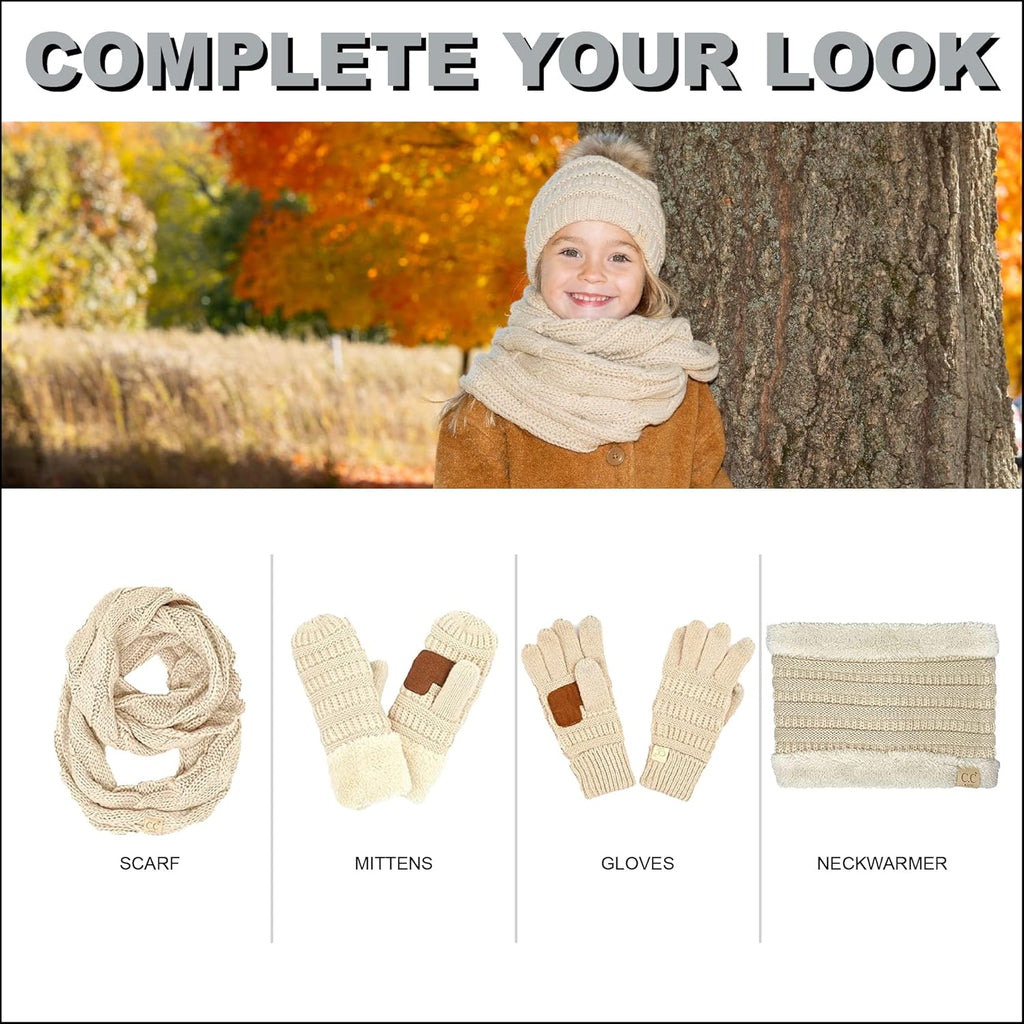 Cozy Toddler Cable Knit Pom Beanie - Warm Winter Hat for Kids