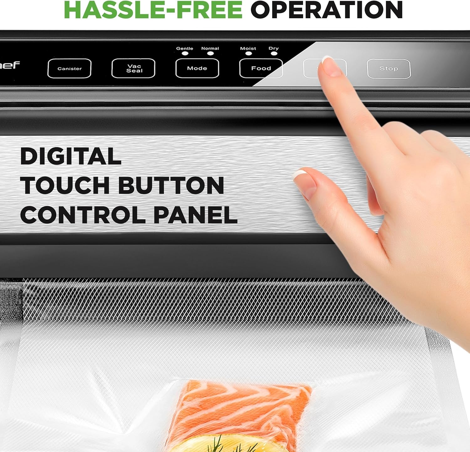 Vacuum Sealer | Automatic Vacuum Air Sealing System for Food Preservation W/ Starter Kit | Compact Design | Lab Tested | Dry & Moist Food Modes | Led Indicator Lights (Black), EWE