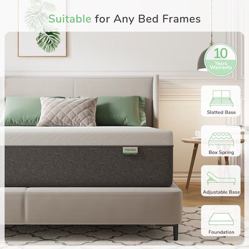 12-In Medium Twin Extra Long Memory Foam Mattress in a Box